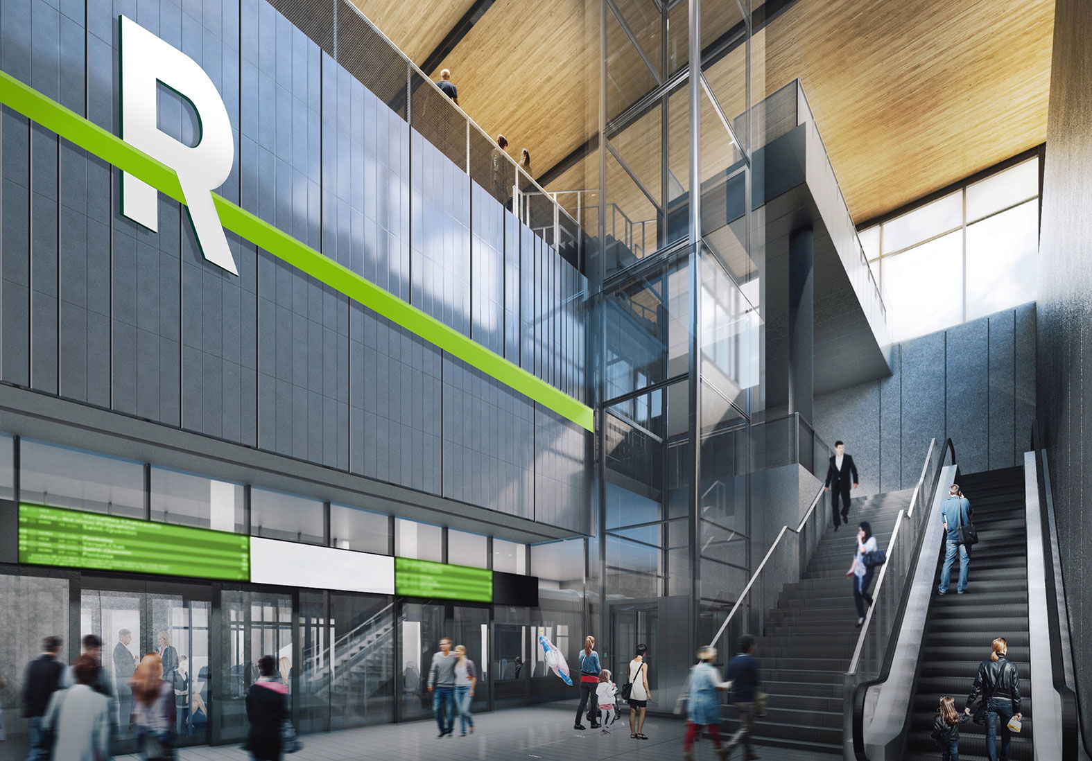 Rendu intérieur de la station REM